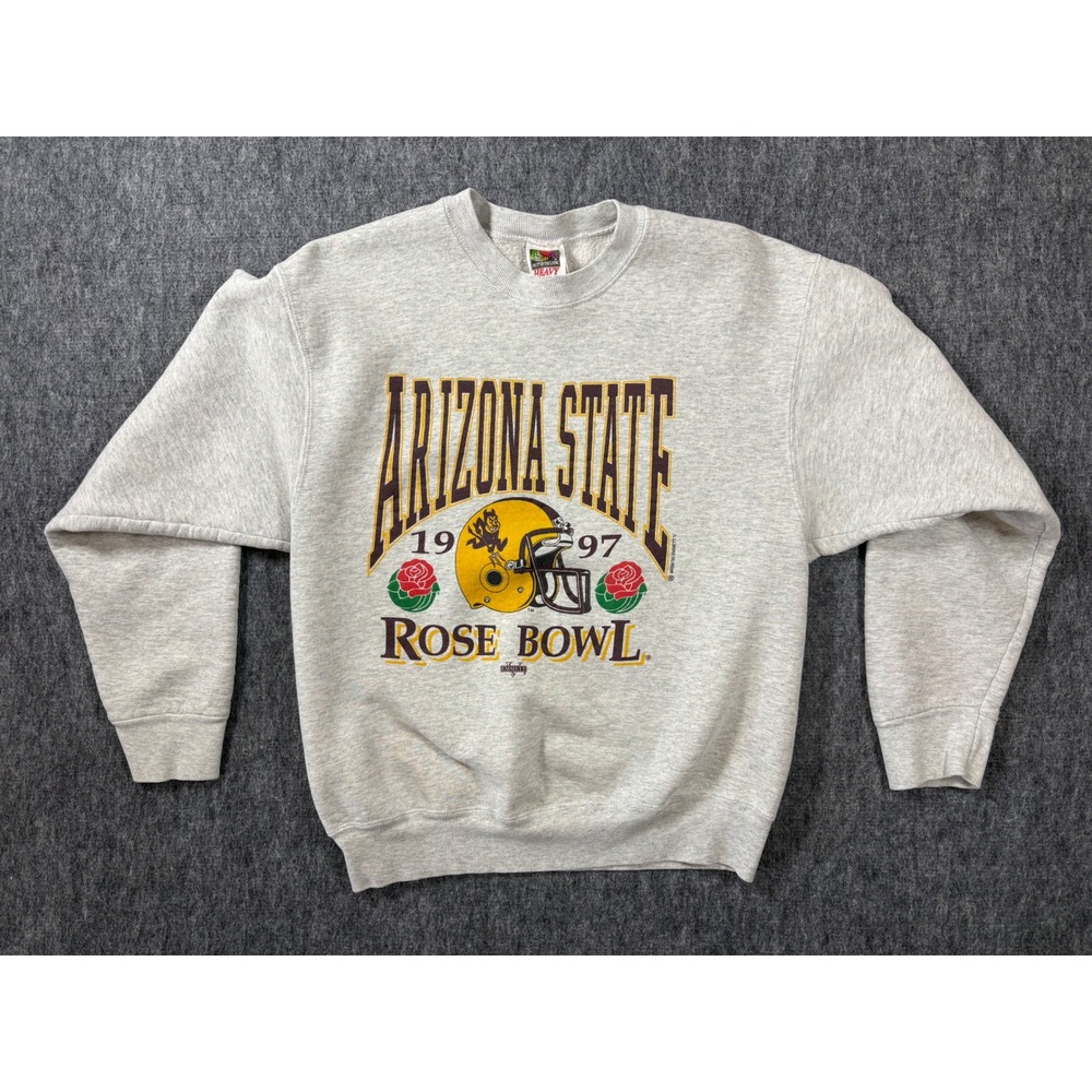Vintage 1997 Arizona State Rose Bowl Sweatshirt Fruit of the Loom Grey Mens M